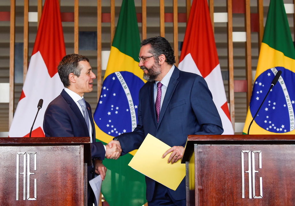 Le conseiller fédéral Ignazio Cassis a rencontré son homologue brésilien Ernesto Araújo.