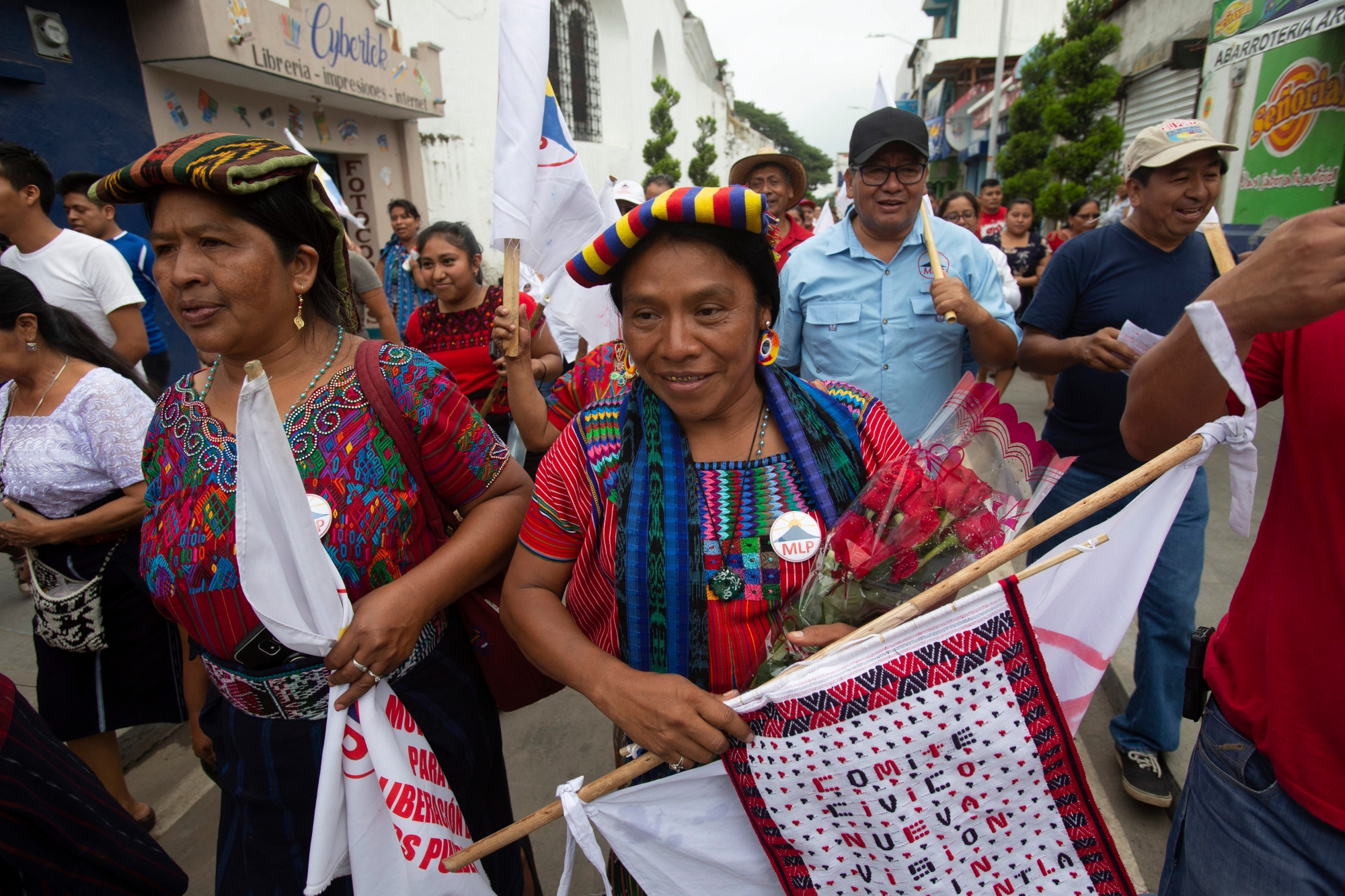 In this June 12, 2019 photo, Thelma Cabrera, presidential candidate of the Movement for the Liberation of the People, MLP, campaigns in Palin, Guatemala. Guatemala will hold general elections on June 16. (AP Photo/Moises Castillo) The Week That Was in Latin America Photo Gallery