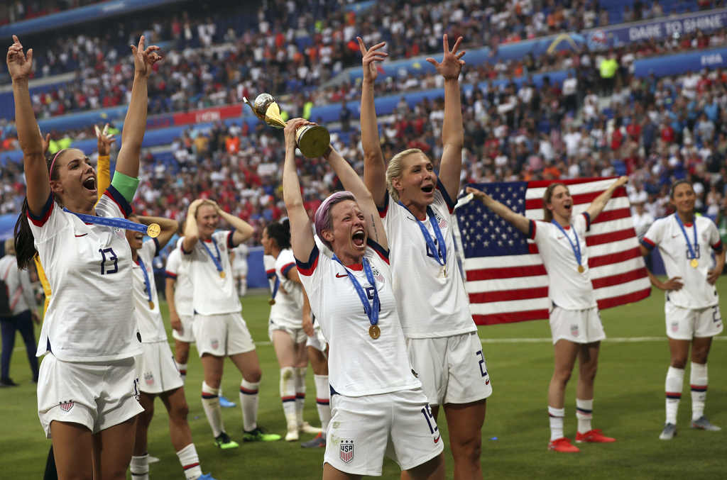 Megan Rapinoe (au centre) et ses coéquipières n'iront pas à la Maison Blanche.