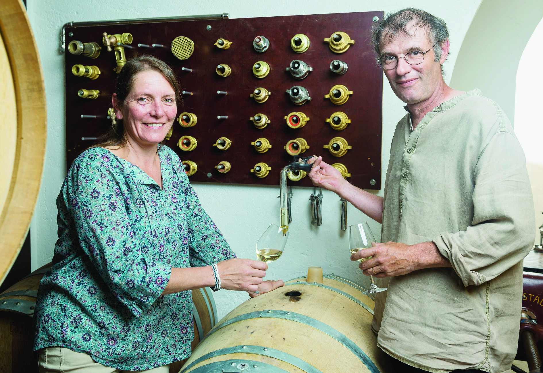 Cinzia et Jocelyn Vouga possèdent une surface de 6 hectares qui produit 40'000 bouteilles par année.