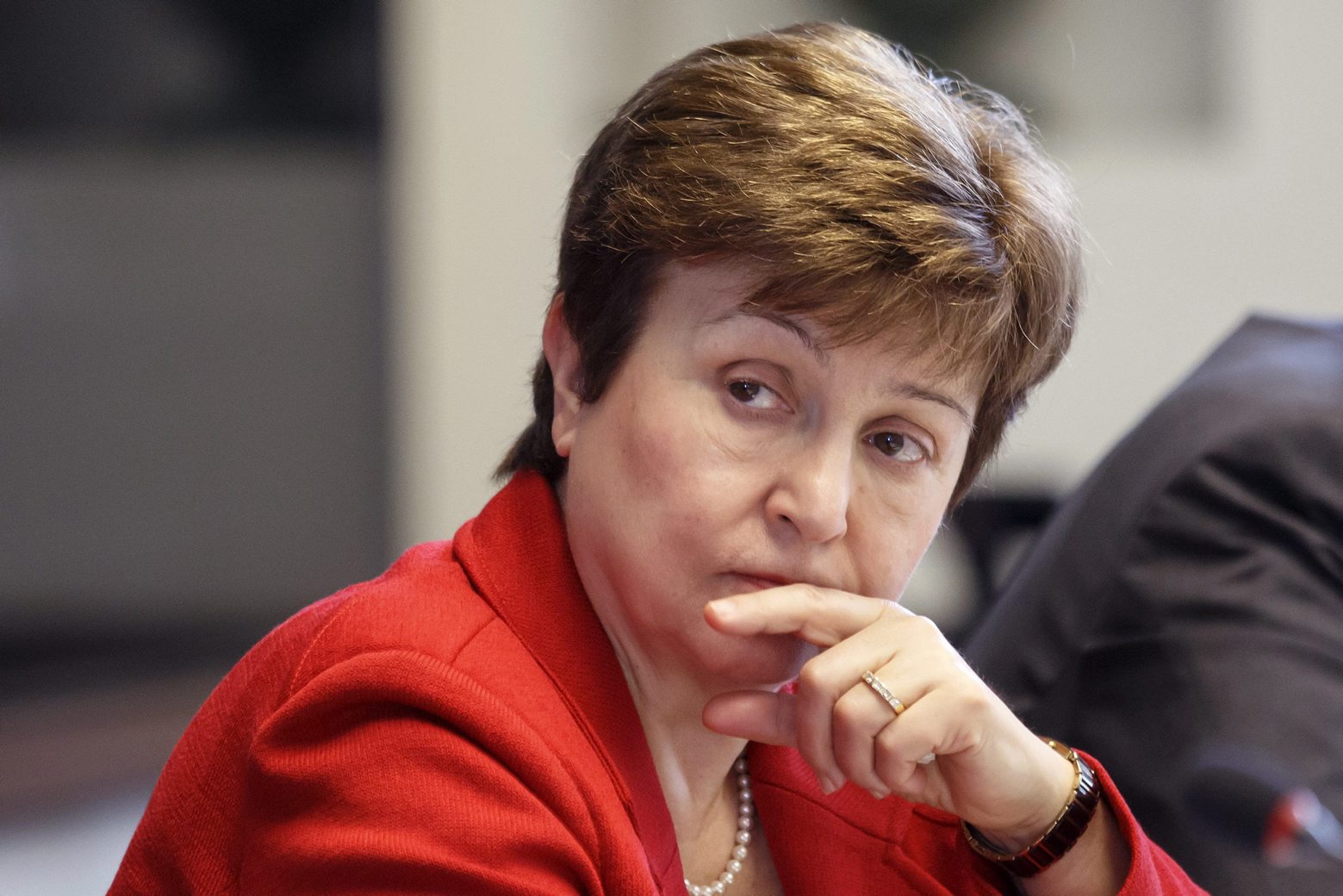 epa07754437 (FILE) - World Bank Chief Executive Officer Kristalina Georgieva listens to a speech at the European headquarters of the United Nations in Geneva, Switzerland, 07 March 2018 (reissued 03 August 2019). EU ministers meeting in Paris on 02 August 2019 selected Bulgaria's Kristalina Georgieva as the candidate to head the International Monetary Fund.  EPA/SALVATORE DI NOLFI (FILE) SWITZERLAND EU IMF CHIEF