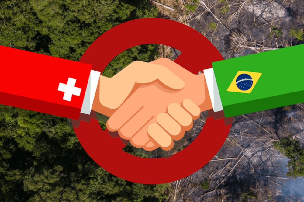 La pétition demande que la Suisse renonce à signer cet accord à moins qu'il ne contienne des sanctions efficaces contre les violations des droits de l'homme ou le non-respect de normes environnementales et sociales strictes pour tous les pays du Mercosur.