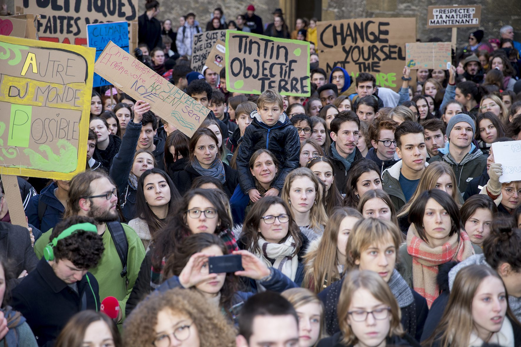 Manifestation d'étudiants et de lycéens pour le climat en janvier dernier à Neuchâtel.