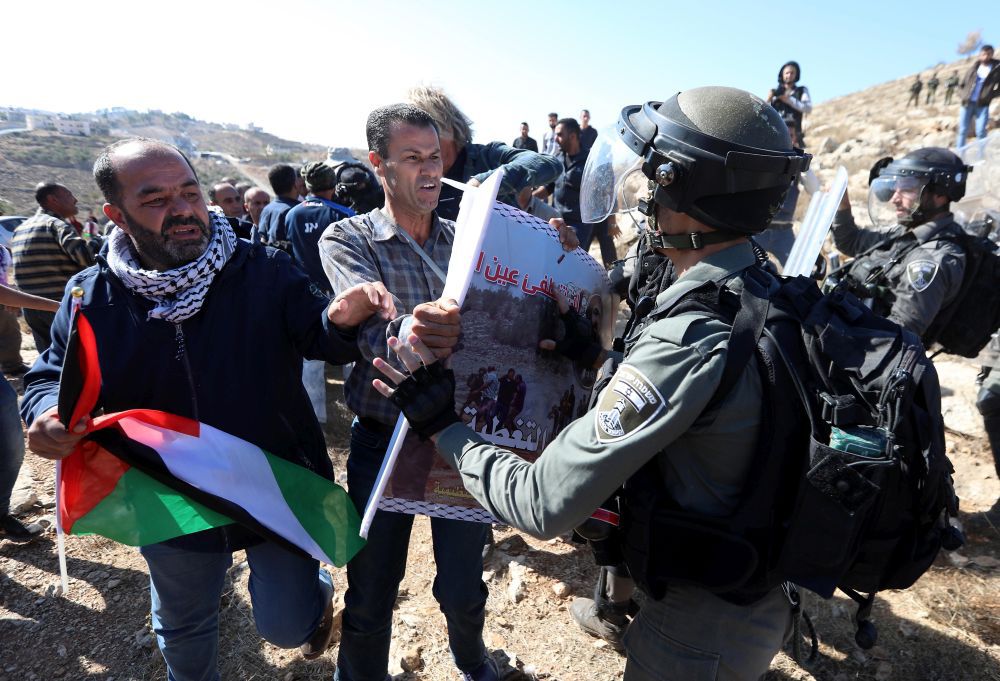 Manifestation contre la construction de nouvelles implantations de colons israéliens en Cisjordanie.