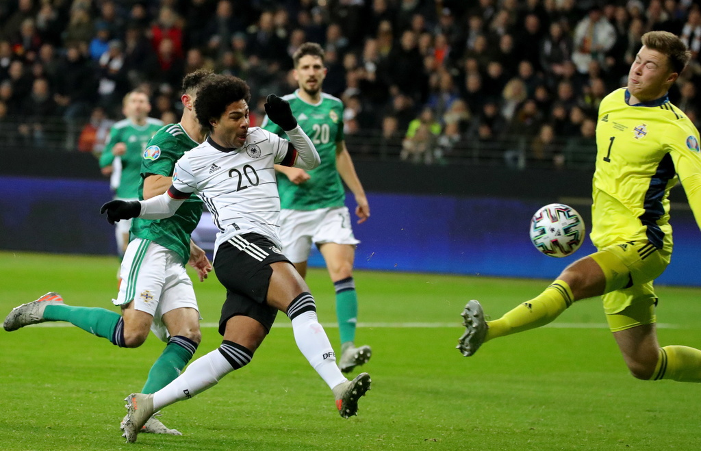 A l'image de Serge Gnabry (n°20), l'Allemagne s'est montrée offensive face à l'Irlande du Nord.