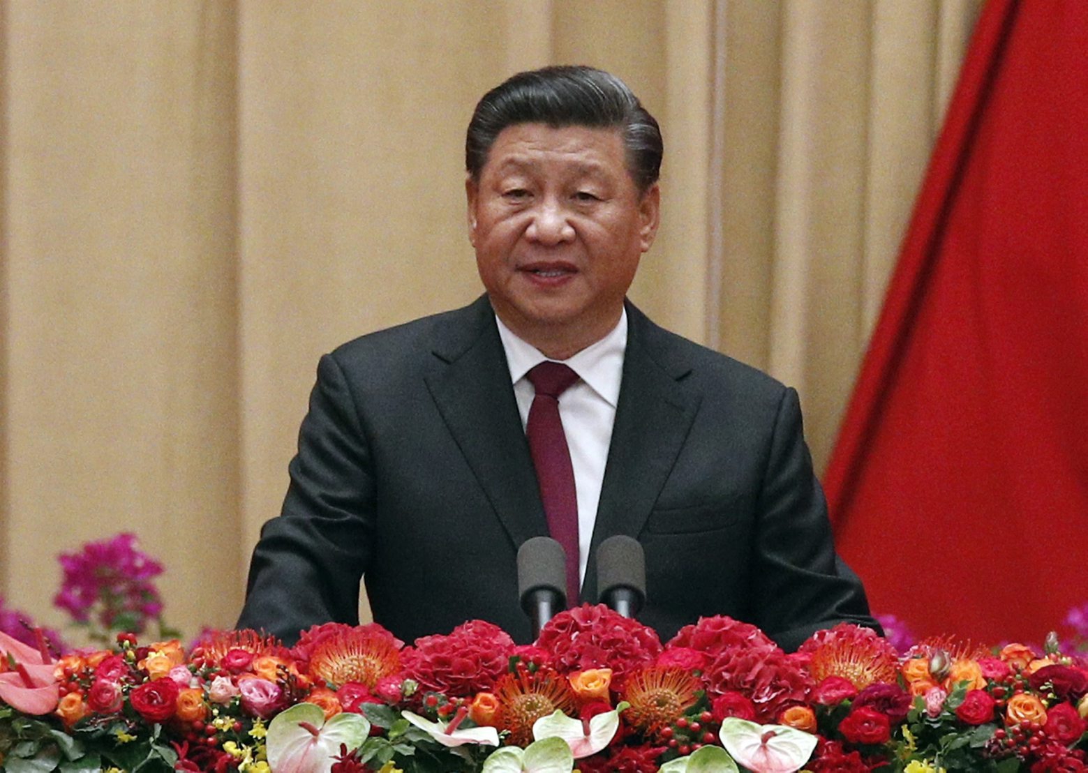 FILE - In this Sept. 30, 2019, file photo, Chinese President Xi Jinping speaks at a dinner marking the 70th anniversary of the founding of the People's Republic of China at the Great Hall of the People in Beijing. BEIJING (AP) â?? China's ruling Communist Party is holding a key meeting amid a drastically slowing economy, ongoing protests in Hong Kong and pushback abroad against Beijing's global ambitions. (AP Photo/Andy Wong, File)
Xi Jinping China Politics