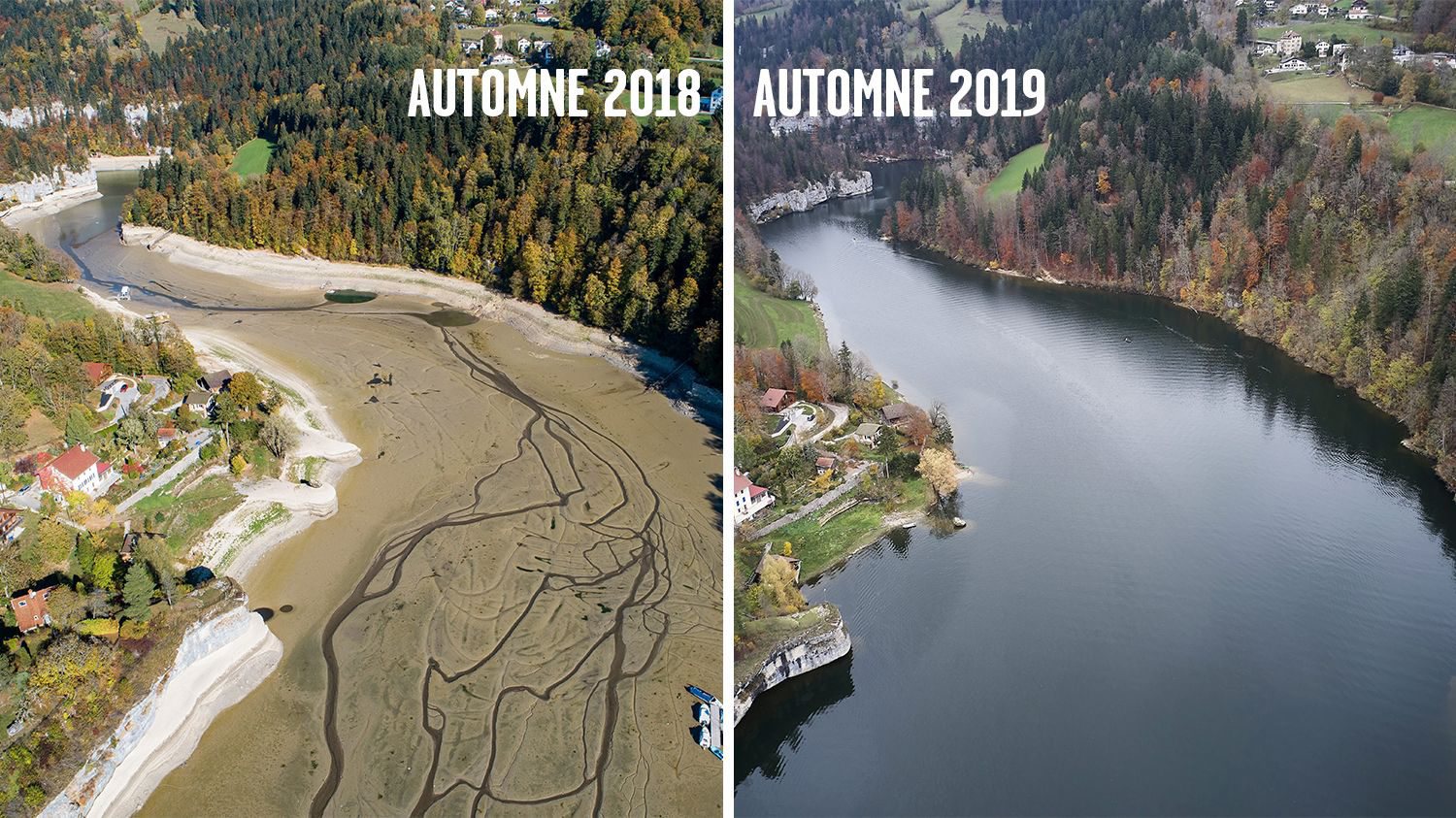 Une année sépare ces deux photos: le contraste est impressionnant.