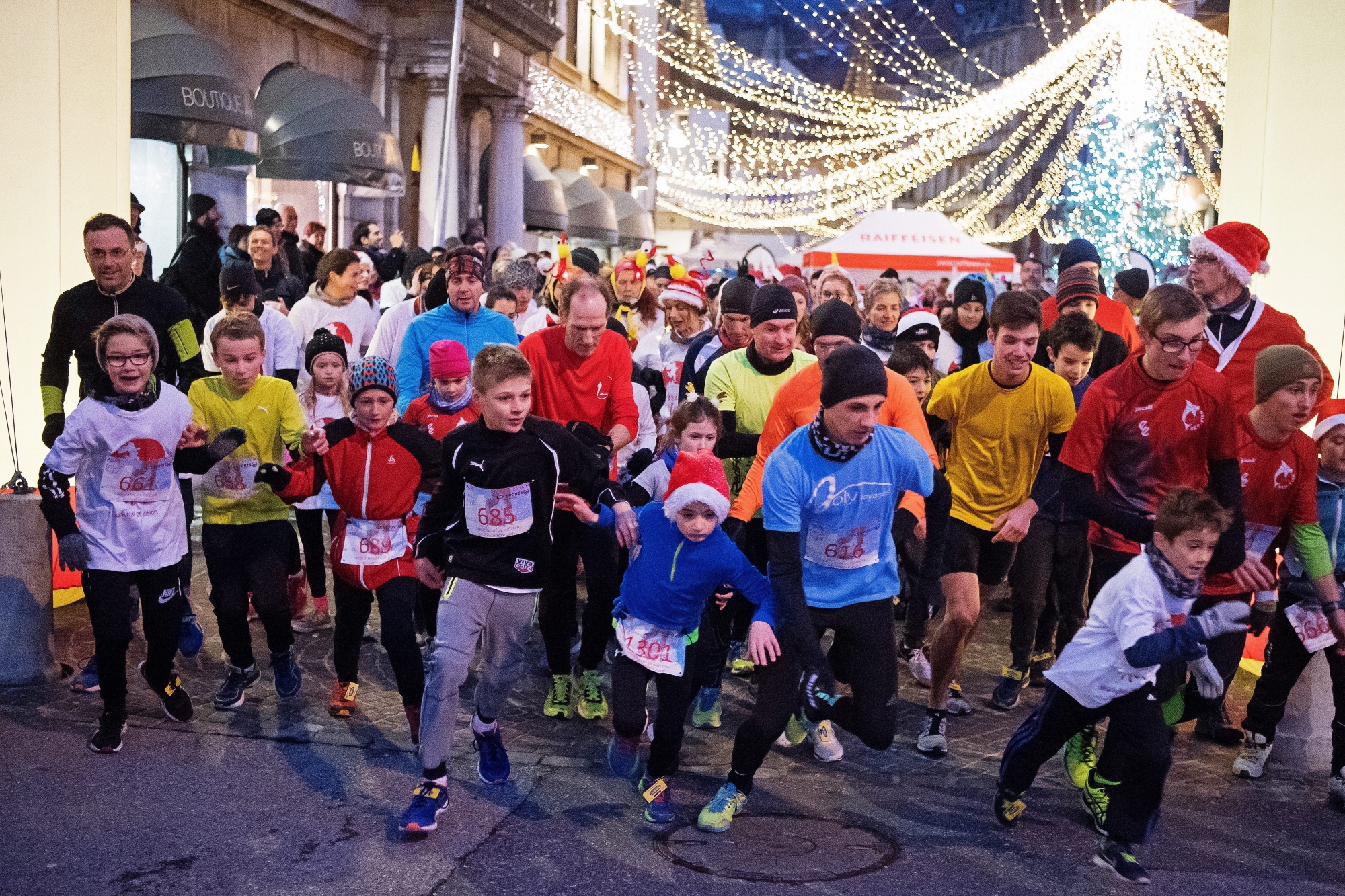 La Corrida de Noël en 2017, à Neuchâtel.