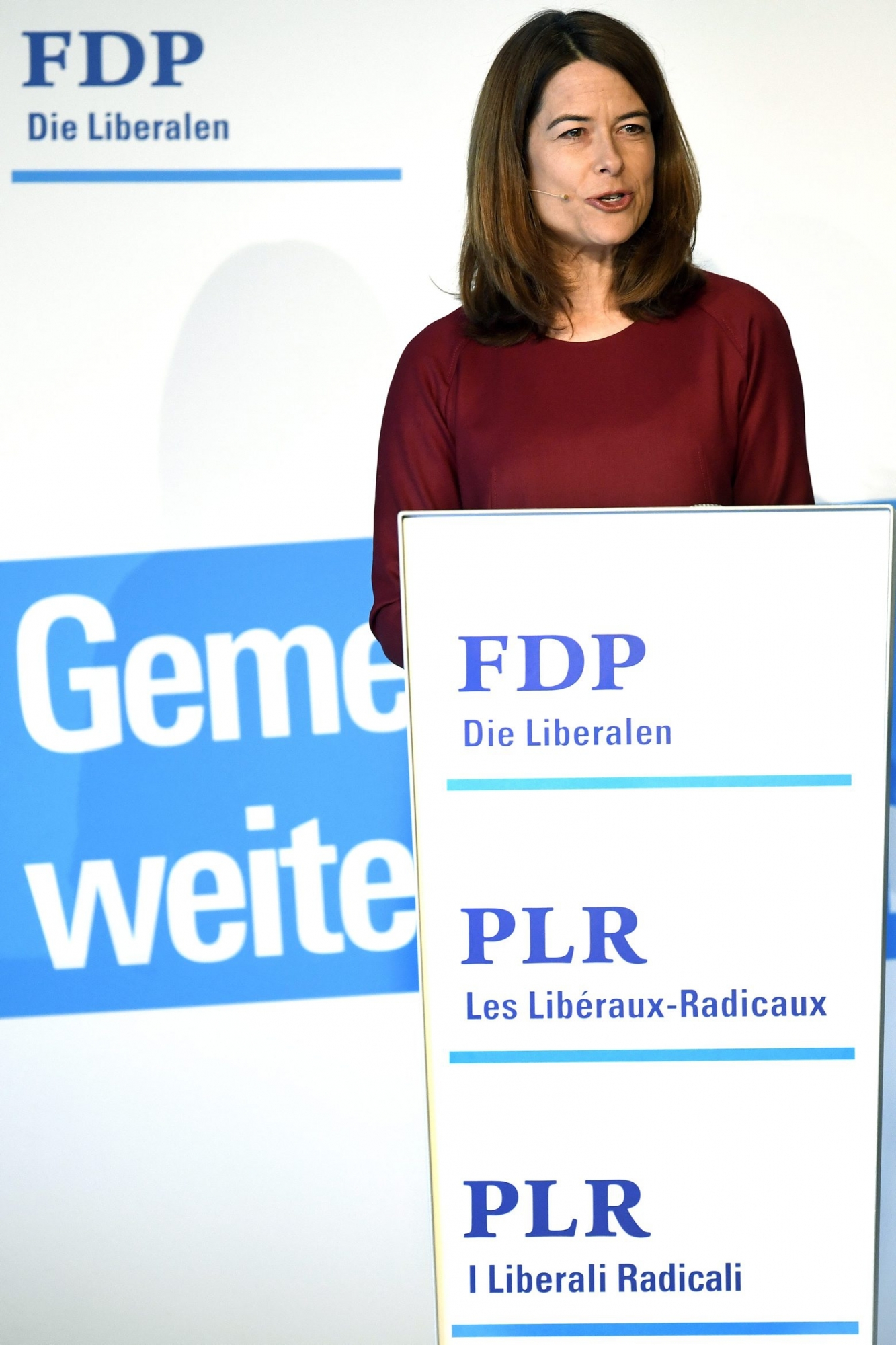 FDP - Parteipraesidentin  Petra Goessi an der Delegiertenversammlung der FDP Schweiz in Schindellegi (SZ) am Samstag, 11. Januar 2020. (KEYSTONE/Walter Bieri) SCHWEIZ FDP DV