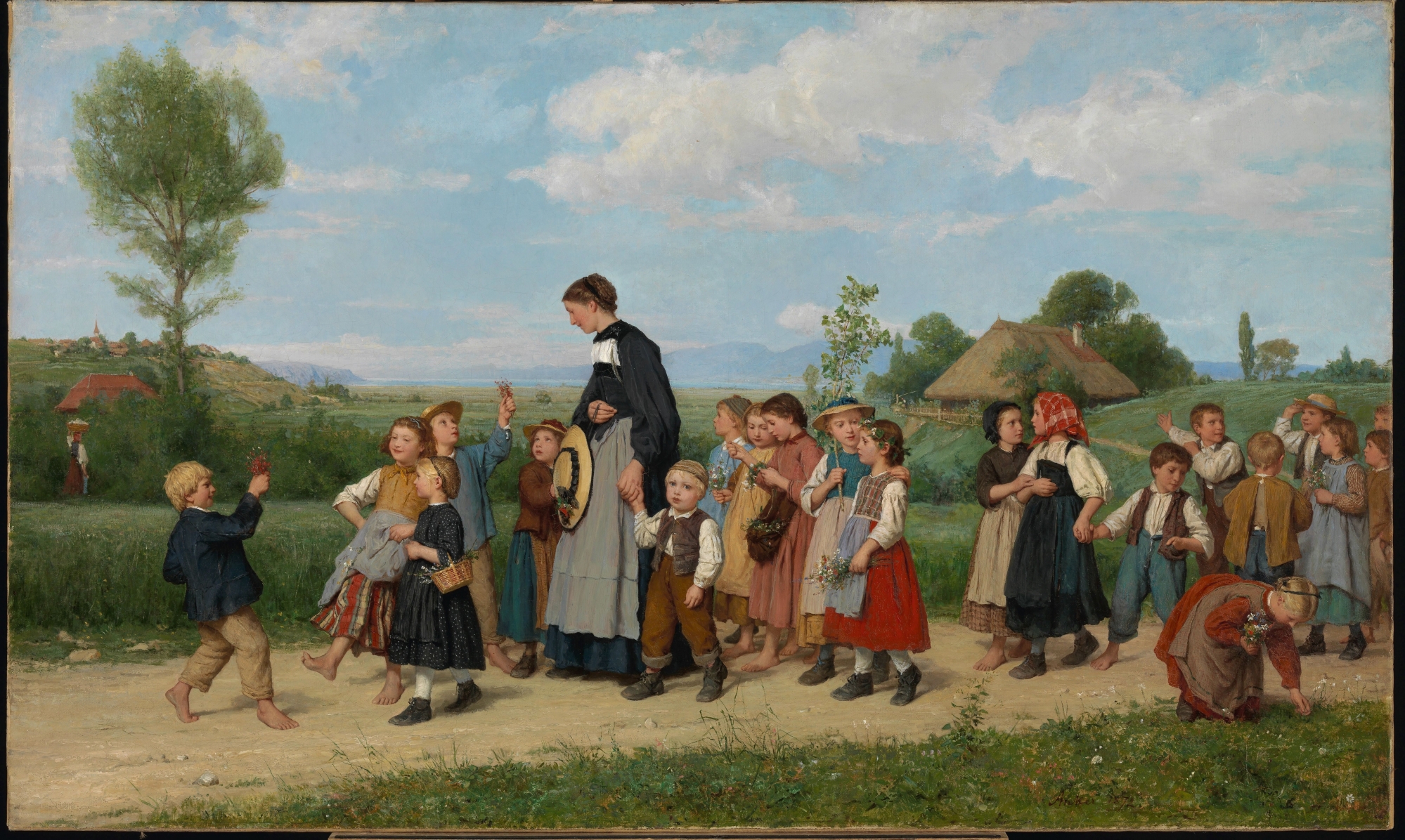 Albert Anker, "L'école en promenade", 1872.