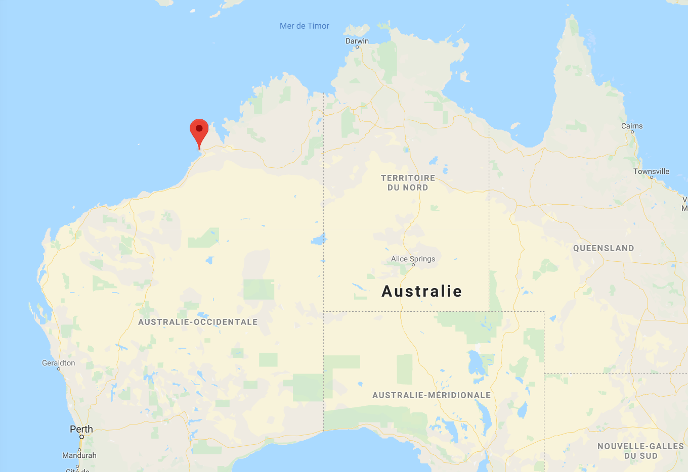 Des vents soufflant à 125 km/h menacent la ville de Broome.