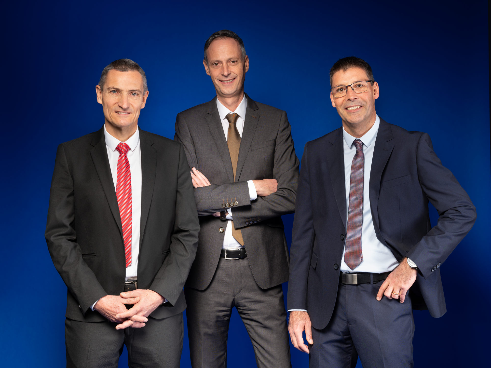 De gauche à droite, Pascal Abbet, Jean-Claude Barras et Fabrice Bonvin sont les nouvelles têtes au sein de la Direction générale de Groupe E.