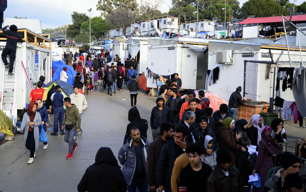 Le camp de Moria sur l’île de Lesbos dans lequel 17 000 réfugiés s’entassent.
