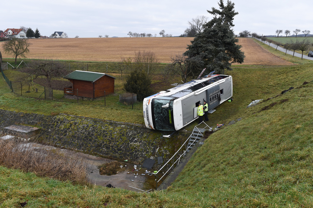 L'accident de bus s'est produit jeudi près de la ville allemande de Berka.