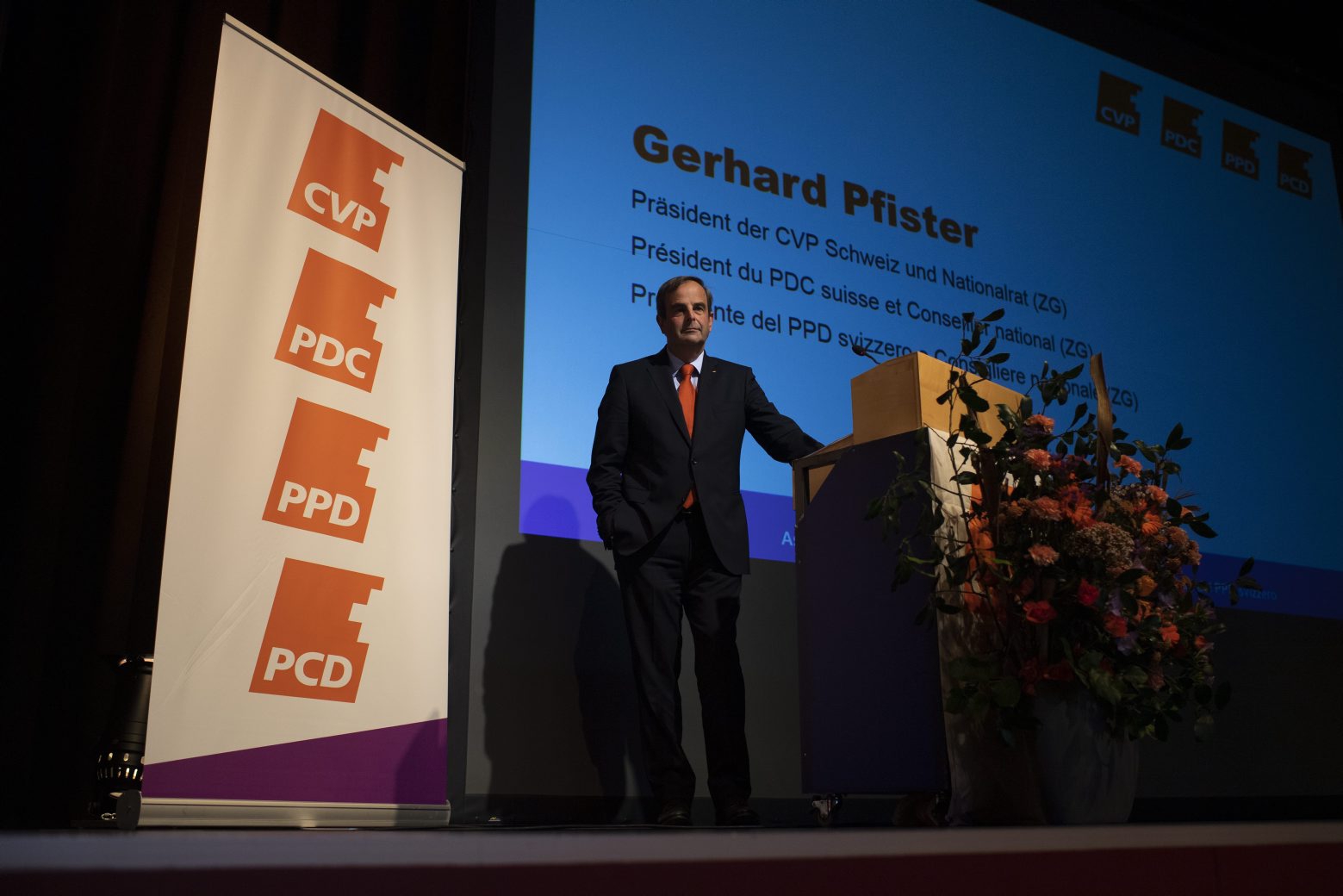 Gerhard Pfister, Parteipraesident und Nationalrat (Zug), aufgenommen an der Delegiertenversammlung der CVP Schweiz, am Samstag, 15. Februar 2020, in Frauenfeld. (KEYSTONE/Gian Ehrenzeller) SCHWEIZ DV CVP