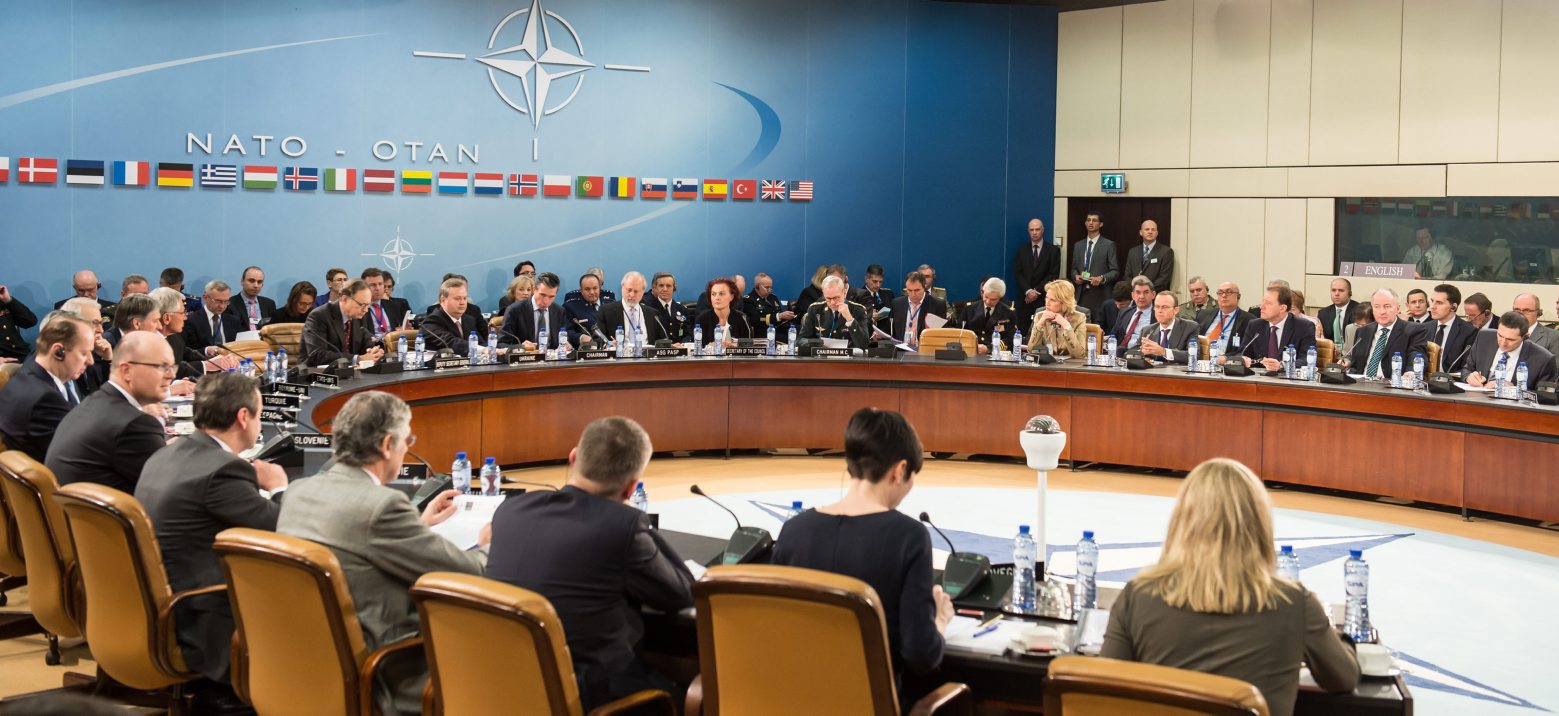 NATO defense ministers and NATO-Ukraine Commission meet at NATO headquarters in Brussels on Thursday, Feb. 27, 2014. NATO defense ministers, in a second day of meetings, will discuss the situation in Ukraine and Afghanistan. (AP Photo/Geert Vanden Wijngaert) Belgium NATO Defense Ministers