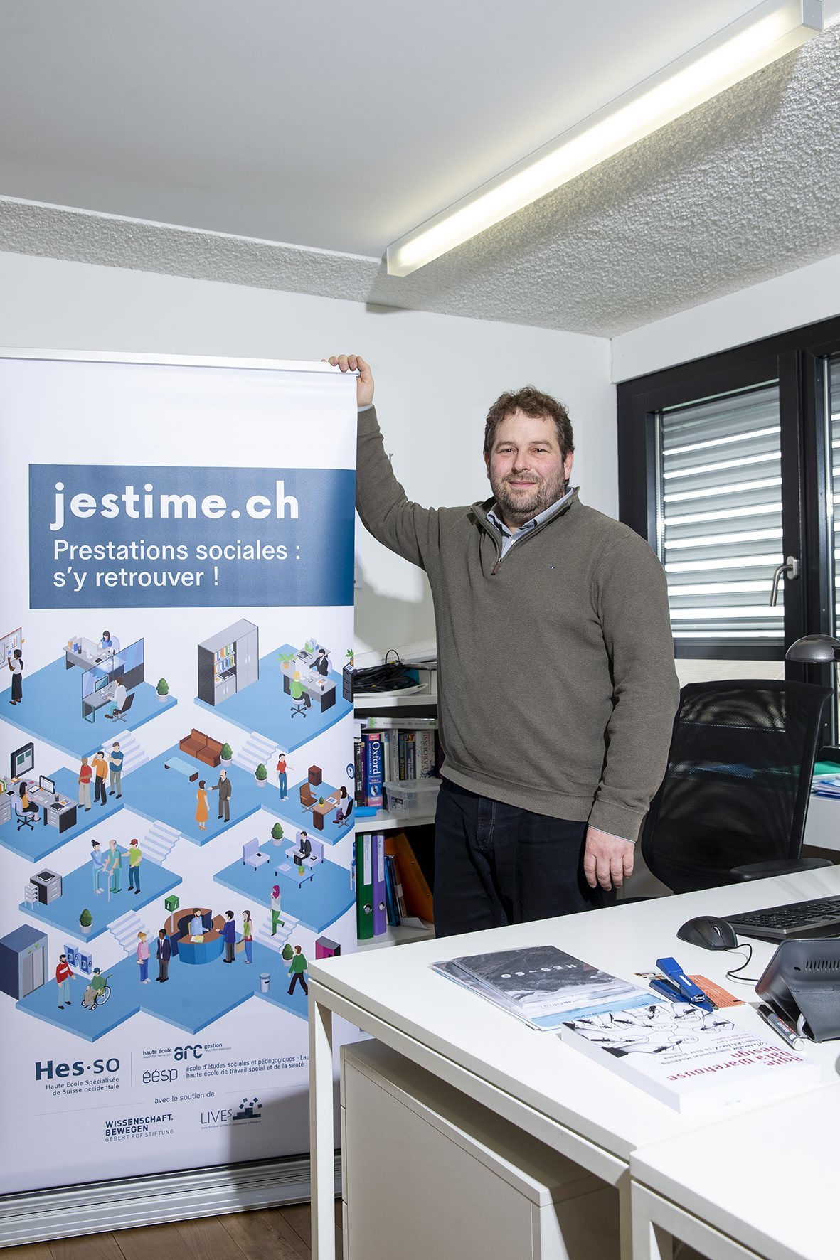 Cedric Gaspoz, fondateur de la plateforme jestime.ch à la Haute Ecole de gestion.