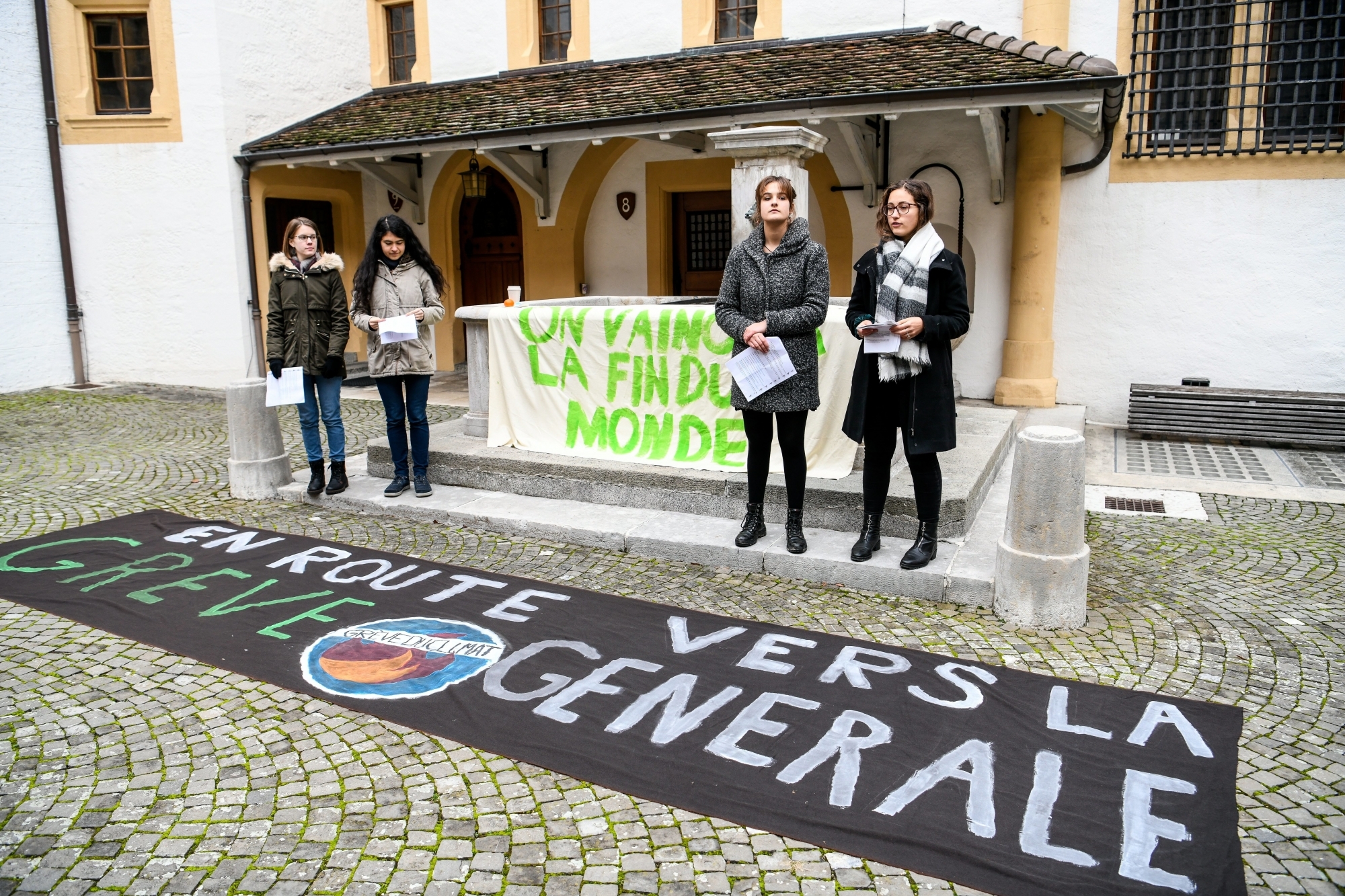 Les organisateurs de la Grève pour l’avenir en janvier dernier à Neuchâtel.