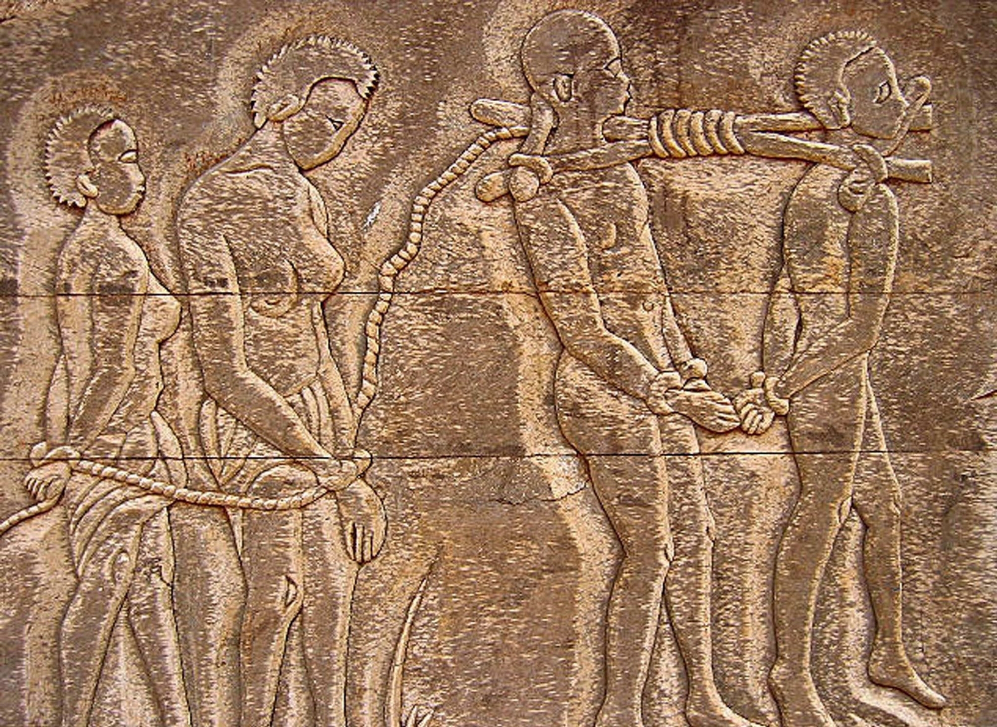 Une fresque dépeignant la capture des esclaves sur l'île de Gorée, au Sénégal.