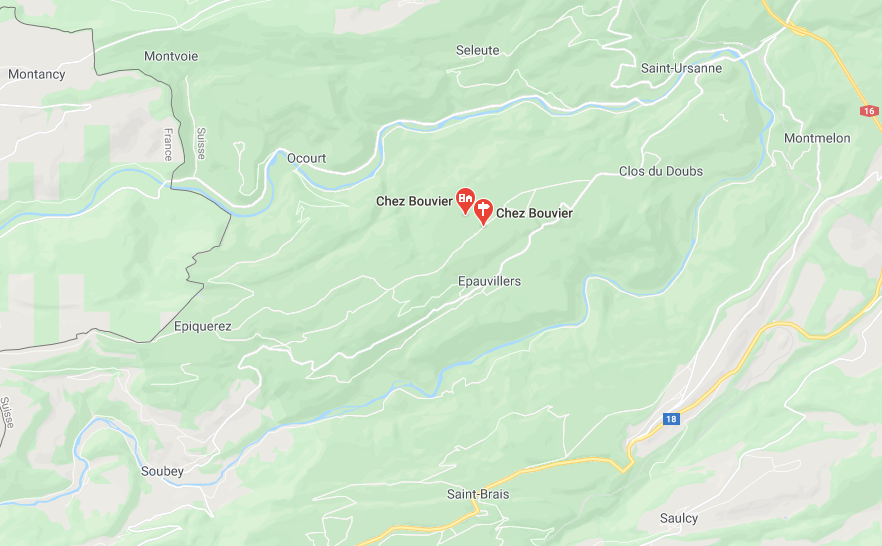 La voiture suspecte a été signalée près de Chez Bouvier, dans le Clos du Doubs.