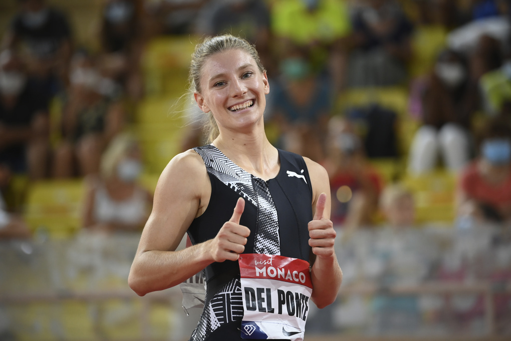 Ajla del Ponte (ici à Monaco après sa victoire le 14 août dernier) est la nouvelle étoile montante de l'athlétisme suisse.