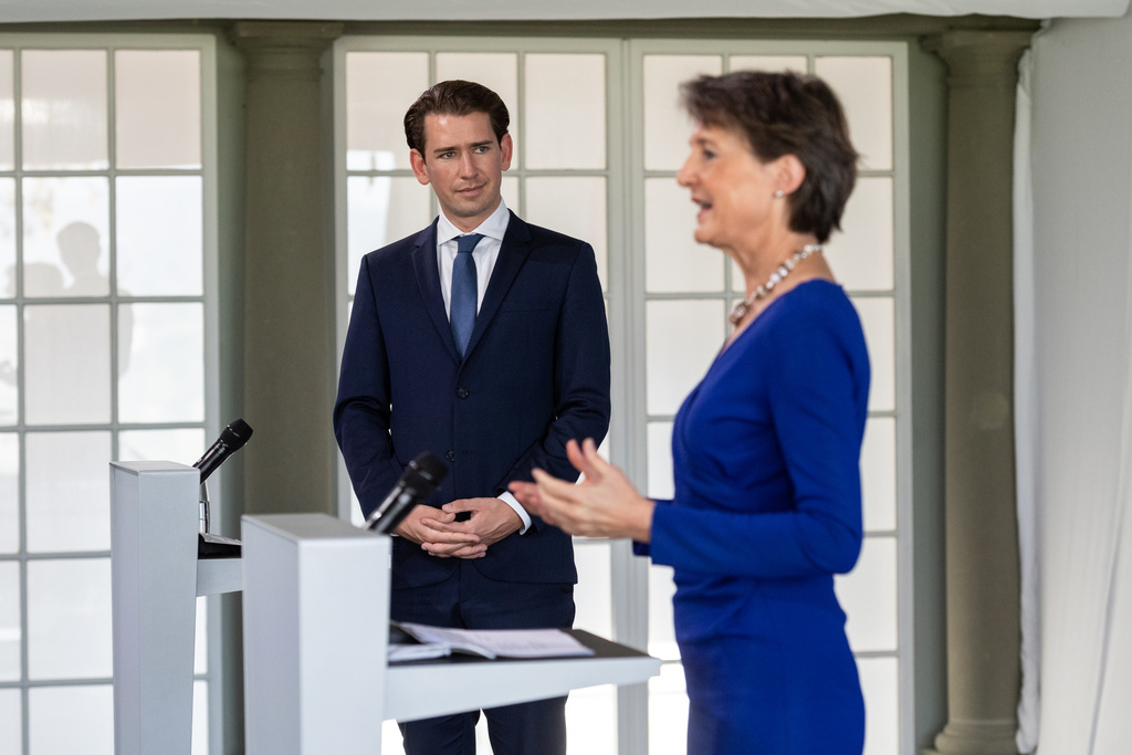 Le chancelier autrichien Sebastian Kurz, et la présidente de la Confédération ont affirmée leur entente au cours de la visite officielle du jeune chef d'Etat à Kehrsatz près de Berne.