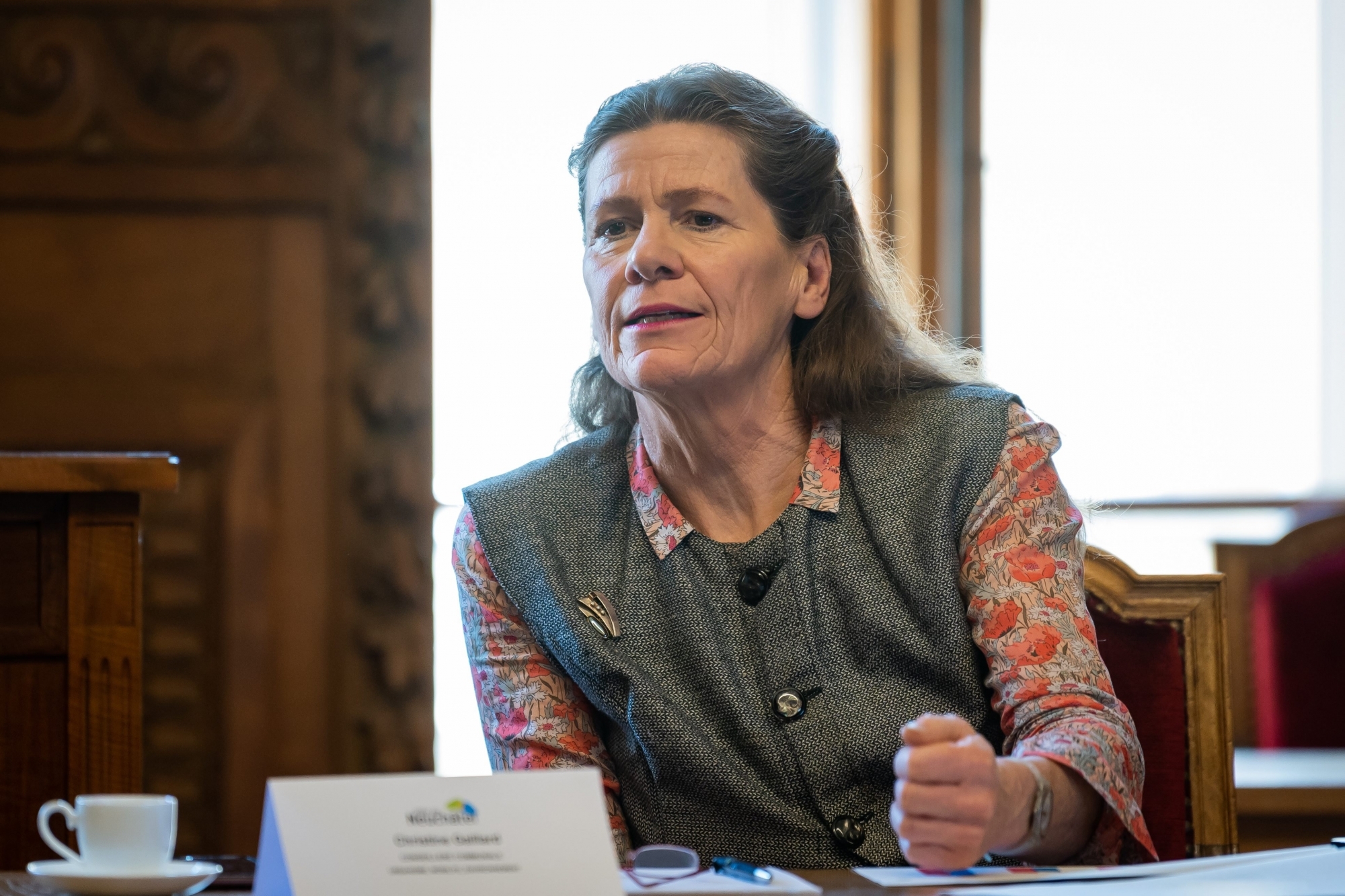 Christine Gaillard, lors de la présentation des comptes 2019 de la ville de Neuchâtel.